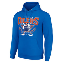 Edmonton Oilers Starter Team Logo Graphic Fleece Tri-Blend Pullover Hoodie Royal