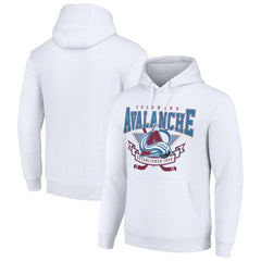 Colorado Avalanche Starter Team Logo Graphic Fleece Tri-Blend Pullover Hoodie White