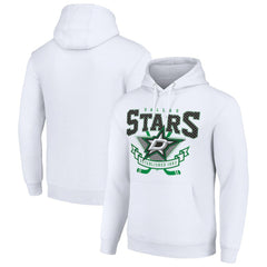 Dallas Stars Starter Team Logo Graphic Fleece Tri-Blend Pullover Hoodie White