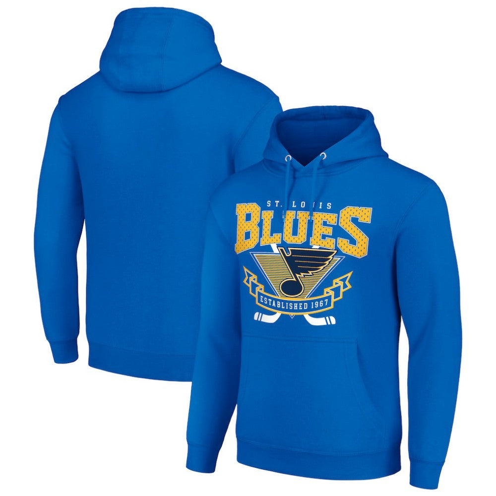 St. Louis Blues Starter Team Logo Graphic Fleece Tri-Blend Pullover Hoodie Blue