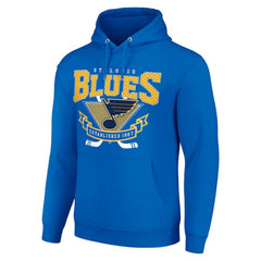 St. Louis Blues Starter Team Logo Graphic Fleece Tri-Blend Pullover Hoodie Blue