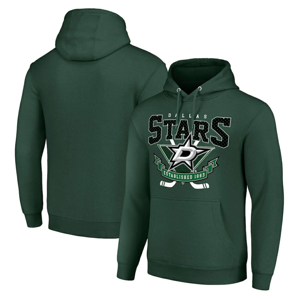 Dallas Stars Starter Team Logo Graphic Fleece Tri-Blend Pullover Hoodie Olive