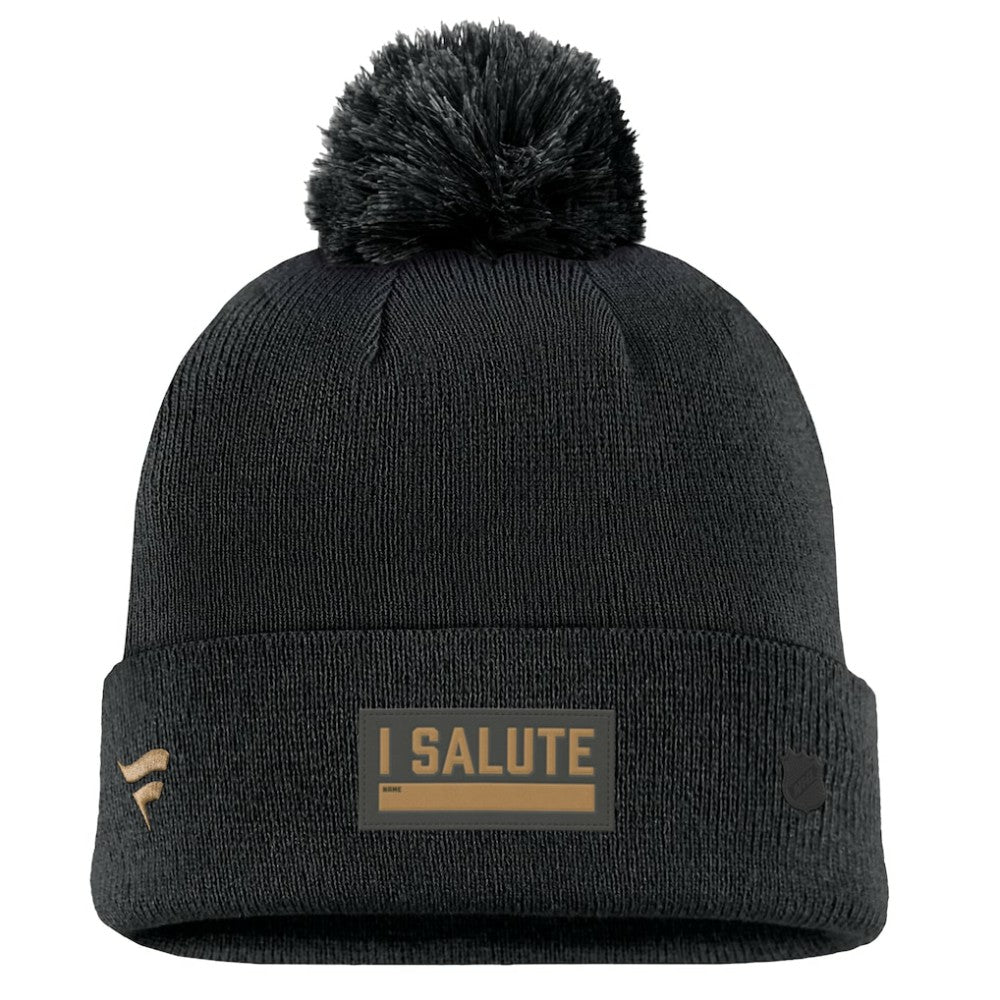 Seattle Kraken Fanatics Military Appreciation Cuffed Knit Hat with Pom Black