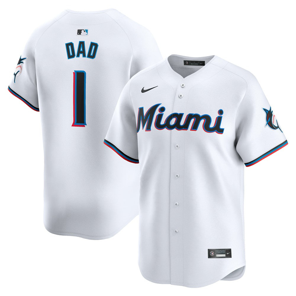 Miami Marlins #1 Dad Home Limited Jersey White | Nike