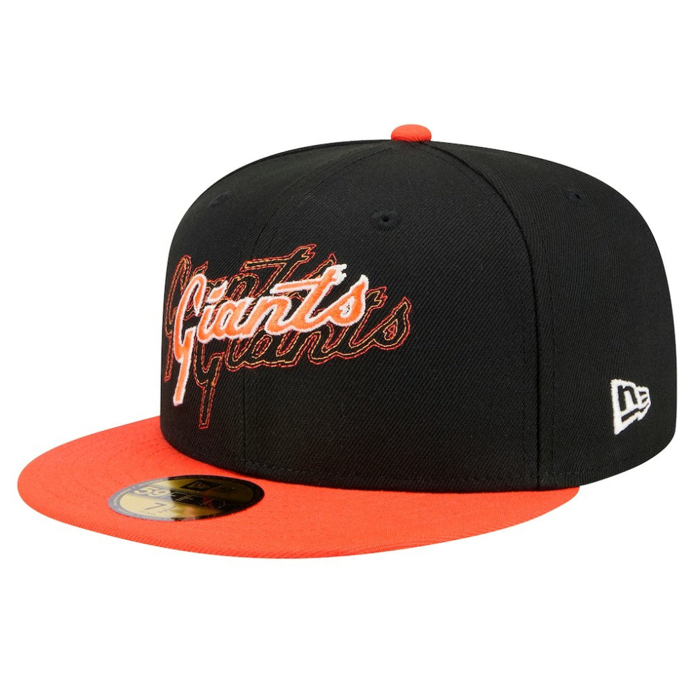 San Francisco Giants Shadow Stitch 59FIFTY Fitted Hat Black | New Era