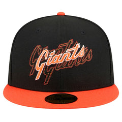 San Francisco Giants Shadow Stitch 59FIFTY Fitted Hat Black | New Era