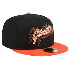 San Francisco Giants Shadow Stitch 59FIFTY Fitted Hat Black | New Era