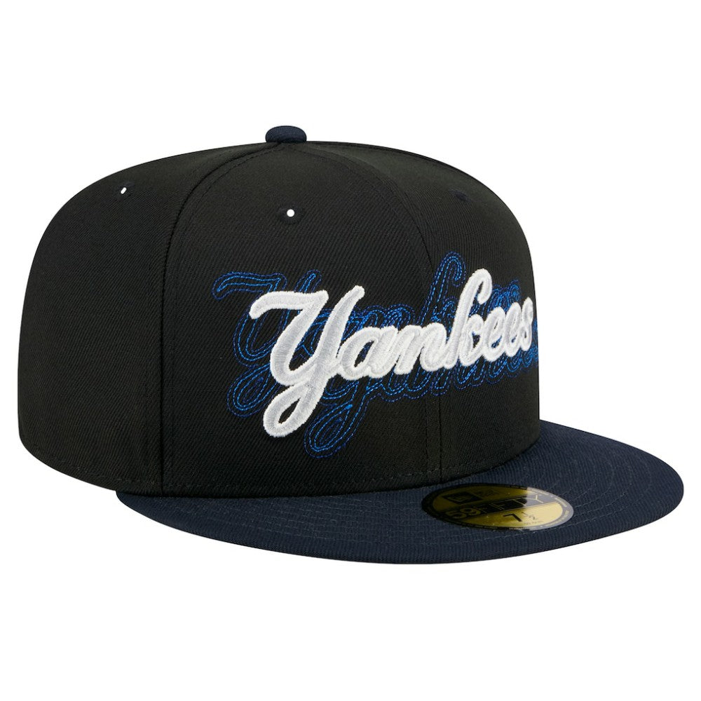 New York Yankees Shadow Stitch 59FIFTY Fitted Hat Black | New Era
