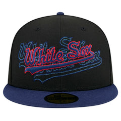 Chicago White Sox Shadow Stitch 59FIFTY Fitted Hat Black | New Era
