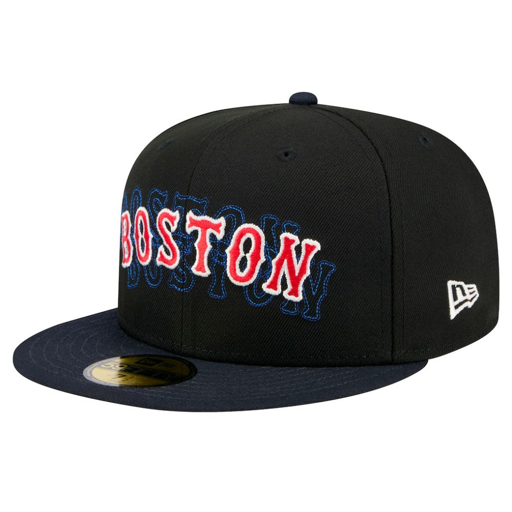 Boston Red Sox Shadow Stitch 59FIFTY Fitted Hat Black | New Era