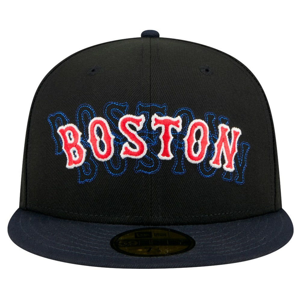 Boston Red Sox Shadow Stitch 59FIFTY Fitted Hat Black | New Era