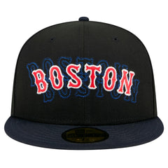 Boston Red Sox Shadow Stitch 59FIFTY Fitted Hat Black | New Era