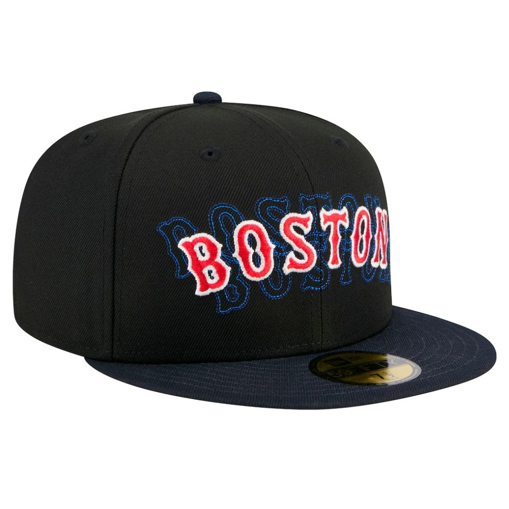 Boston Red Sox Shadow Stitch 59FIFTY Fitted Hat Black | New Era