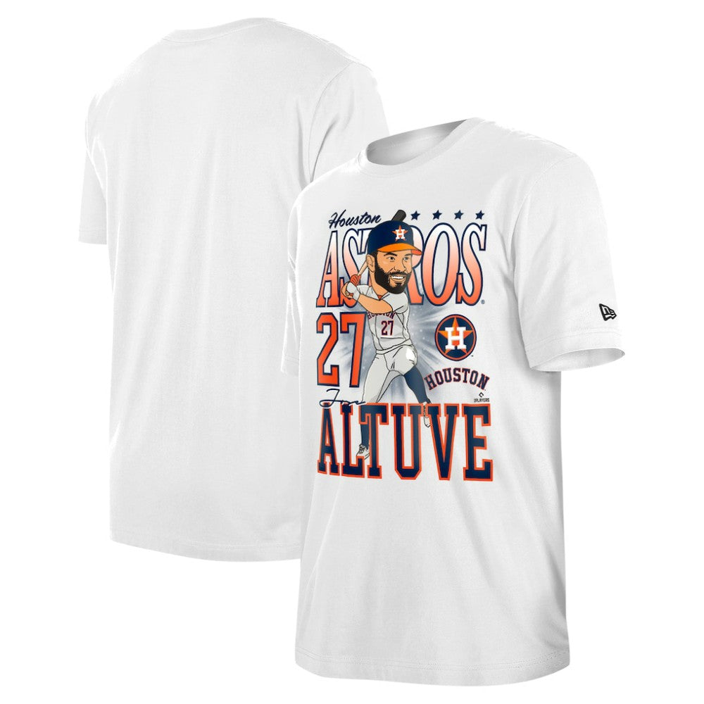 Jose Altuve Houston Astros Caricature T-Shirt White | New Era