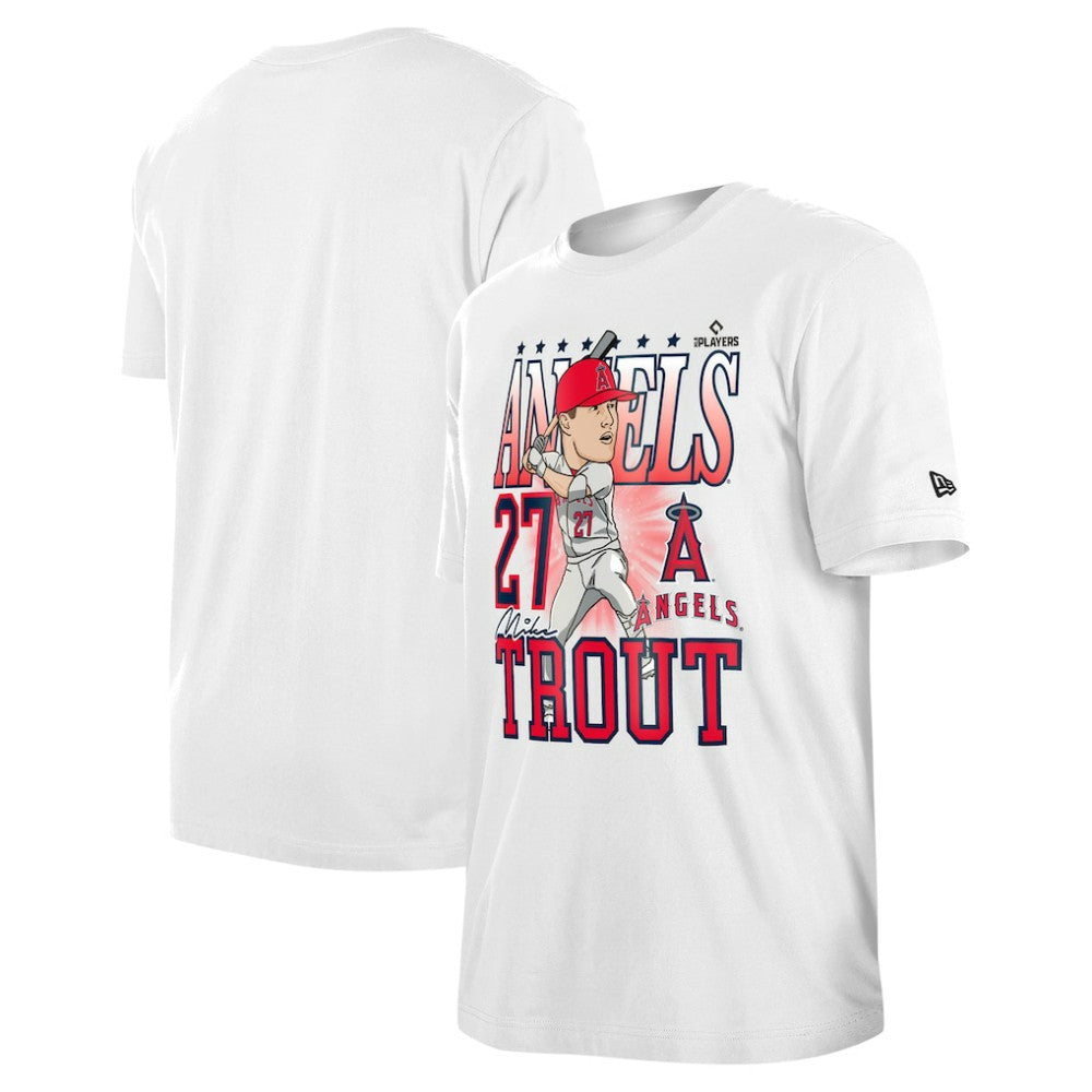 Mike Trout Los Angeles Angels Caricature T-Shirt White | New Era