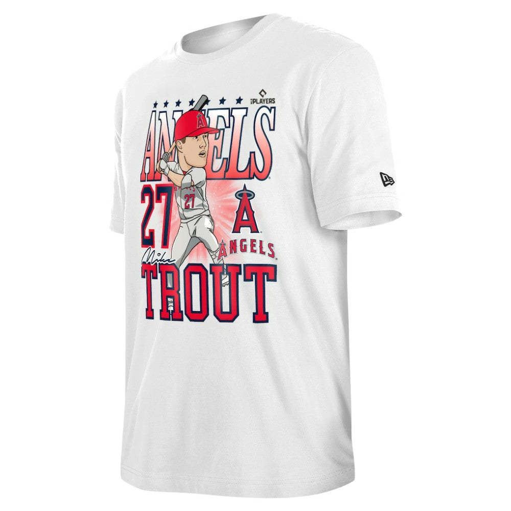 Mike Trout Los Angeles Angels Caricature T-Shirt White | New Era