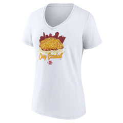 Cincinnati Reds Women's Chili V-Neck T-Shirt White