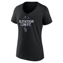 Colorado Rockies Women's Elevation V-Neck T-Shirt Black
