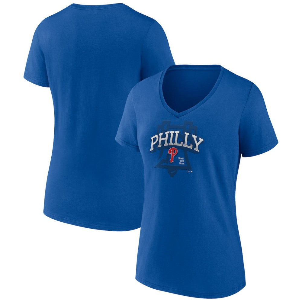 Philadelphia Phillies Women's Philly Cotton V-Neck T-Shirt Royal