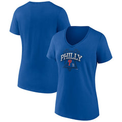 Philadelphia Phillies Women's Philly Cotton V-Neck T-Shirt Royal