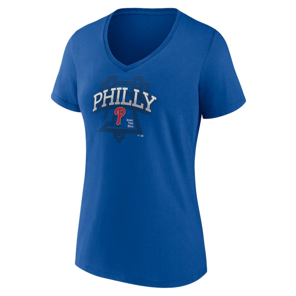 Philadelphia Phillies Women's Philly Cotton V-Neck T-Shirt Royal