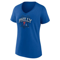 Philadelphia Phillies Women's Philly Cotton V-Neck T-Shirt Royal