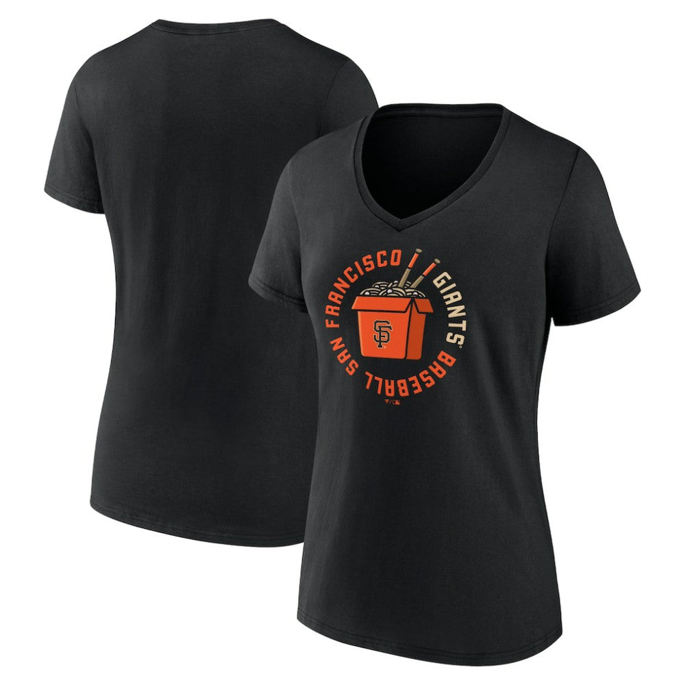 San Francisco Giants Women's Noodles V-Neck T-Shirt Black