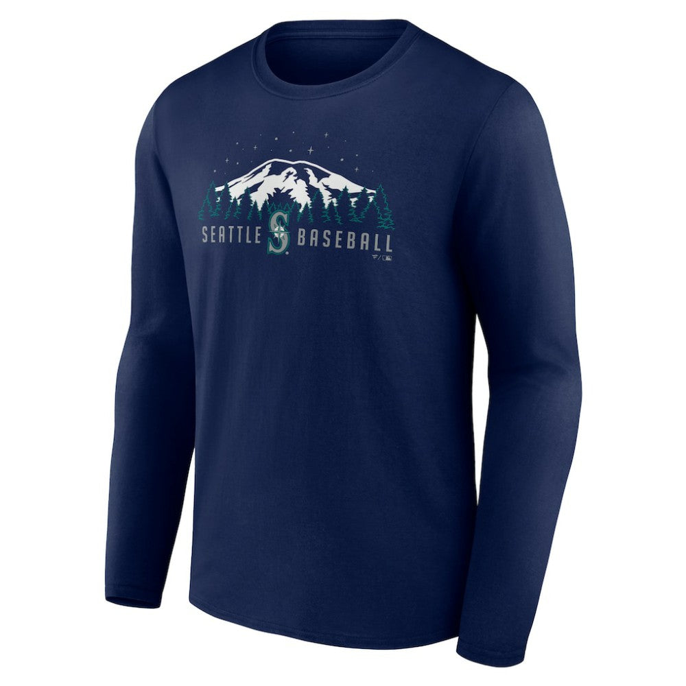 Seattle Mariners Mountains Long Sleeve T-Shirt Navy