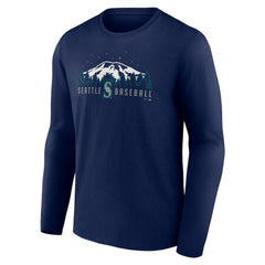 Seattle Mariners Mountains Long Sleeve T-Shirt Navy