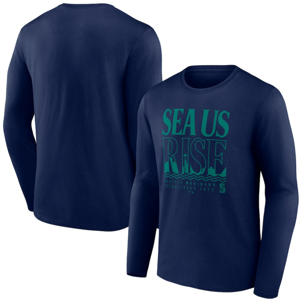 Seattle Mariners Sea Us Rise Long Sleeve T-Shirt Navy