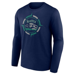 Seattle Mariners Compass Long Sleeve T-Shirt Navy