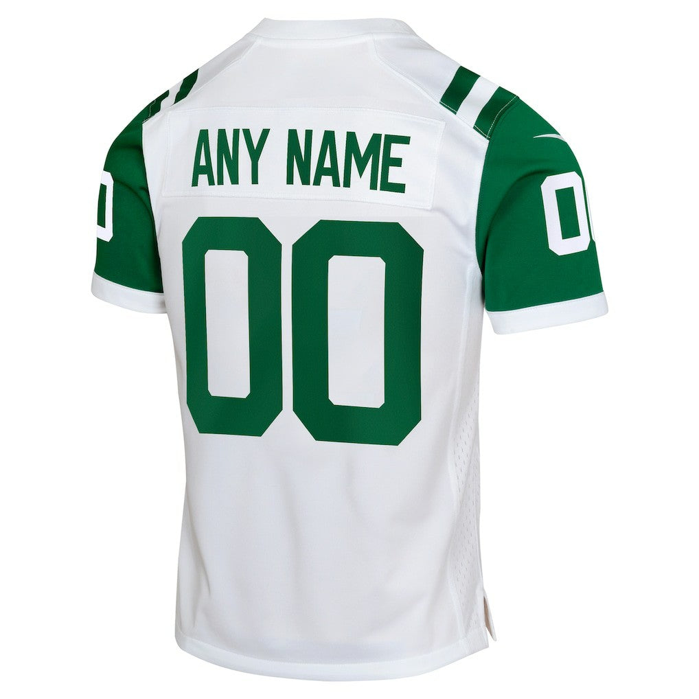 New York Jets Youth Classic Alternate Custom Replica Jersey - White
