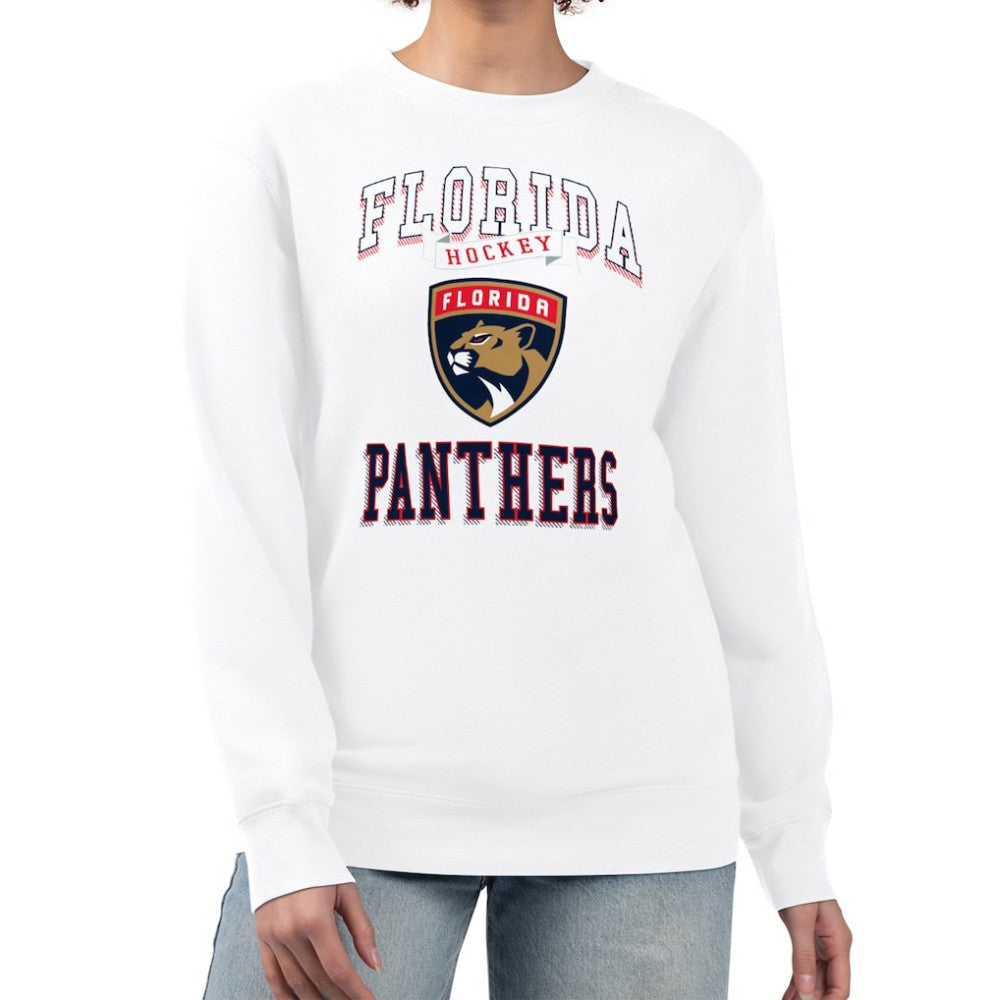 Florida Panthers G-III 4Her by Carl Banks Women's Team Logo Tri-Blend Fleece Pullover Sweatshirt White
