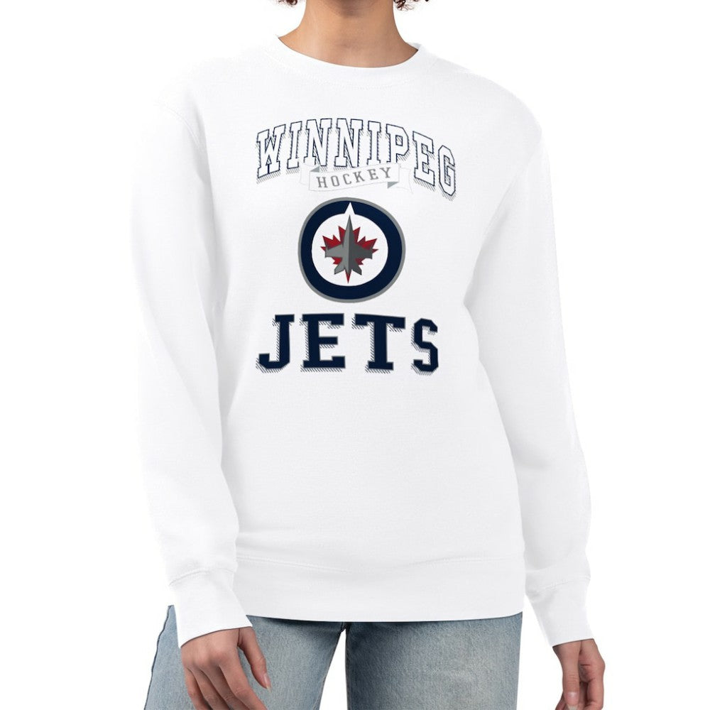 Winnipeg Jets G-III 4Her by Carl Banks Women's Team Logo Tri-Blend Fleece Pullover Sweatshirt White