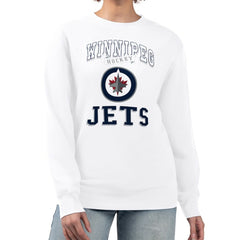 Winnipeg Jets G-III 4Her by Carl Banks Women's Team Logo Tri-Blend Fleece Pullover Sweatshirt White
