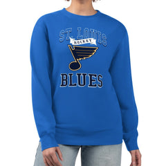 St. Louis Blues G-III 4Her by Carl Banks Women's Team Logo Tri-Blend Fleece Pullover Sweatshirt Blue