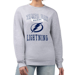 Tampa Bay Lightning G-III 4Her by Carl Banks Women's Team Logo Tri-Blend Fleece Pullover Sweatshirt Heather Gray