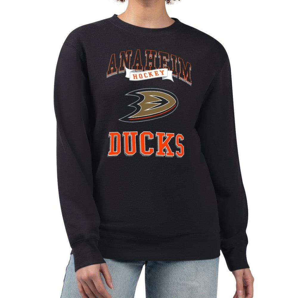 Anaheim Ducks G-III 4Her by Carl Banks Women's Team Logo Tri-Blend Fleece Pullover Sweatshirt Black