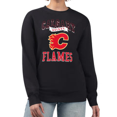 Calgary Flames G-III 4Her by Carl Banks Women's Team Logo Tri-Blend Fleece Pullover Sweatshirt Black