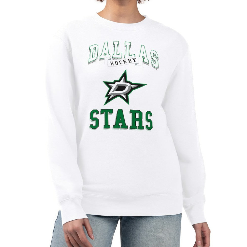 Dallas Stars G-III 4Her by Carl Banks Women's Team Logo Tri-Blend Fleece Pullover Sweatshirt White