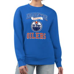 Edmonton Oilers G-III 4Her by Carl Banks Women's Team Logo Tri-Blend Fleece Pullover Sweatshirt Royal