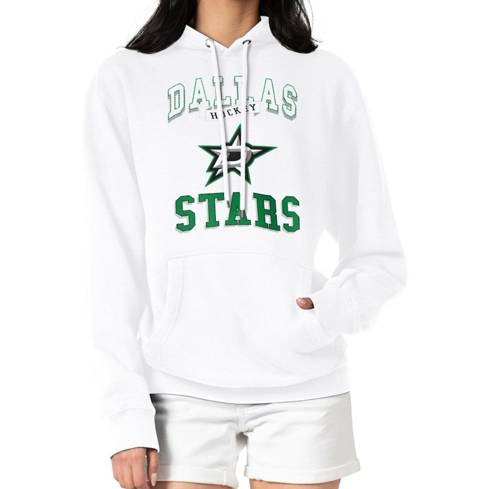 Dallas Stars G-III 4Her by Carl Banks Women's Team Logo Tri-Blend Fleece Pullover Hoodie White