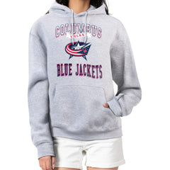 Columbus Blue Jackets G-III 4Her by Carl Banks Women's Team Logo Tri-Blend Fleece Pullover Hoodie Heather Gray