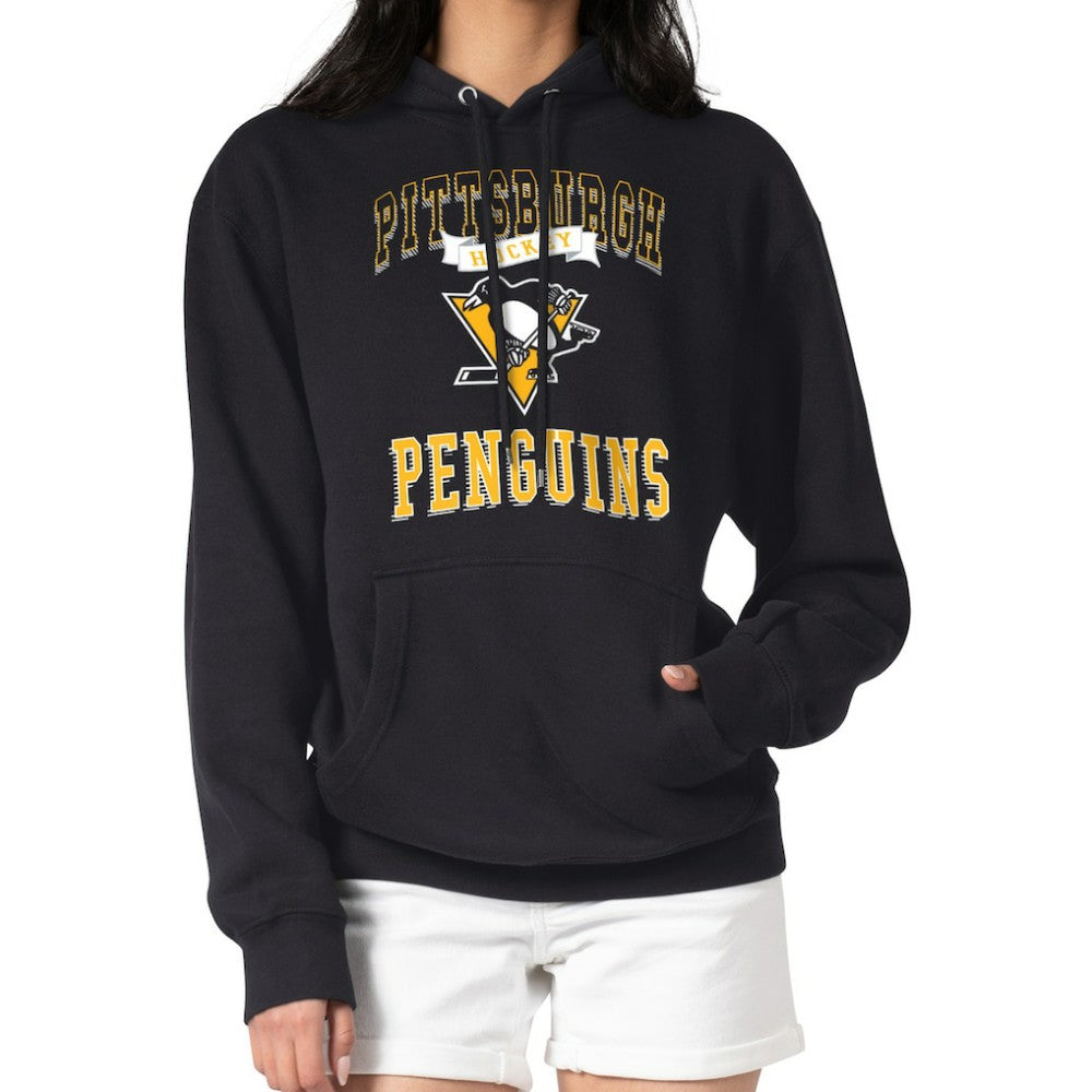 Pittsburgh Penguins G-III 4Her by Carl Banks Women's Team Logo Tri-Blend Fleece Pullover Hoodie Black