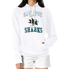 San Jose Sharks G-III 4Her by Carl Banks Women's Team Logo Tri-Blend Fleece Pullover Hoodie White