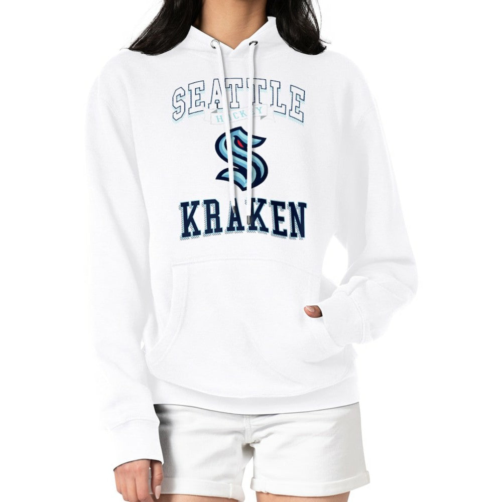 Seattle Kraken G-III 4Her by Carl Banks Women's Team Logo Tri-Blend Fleece Pullover Hoodie White