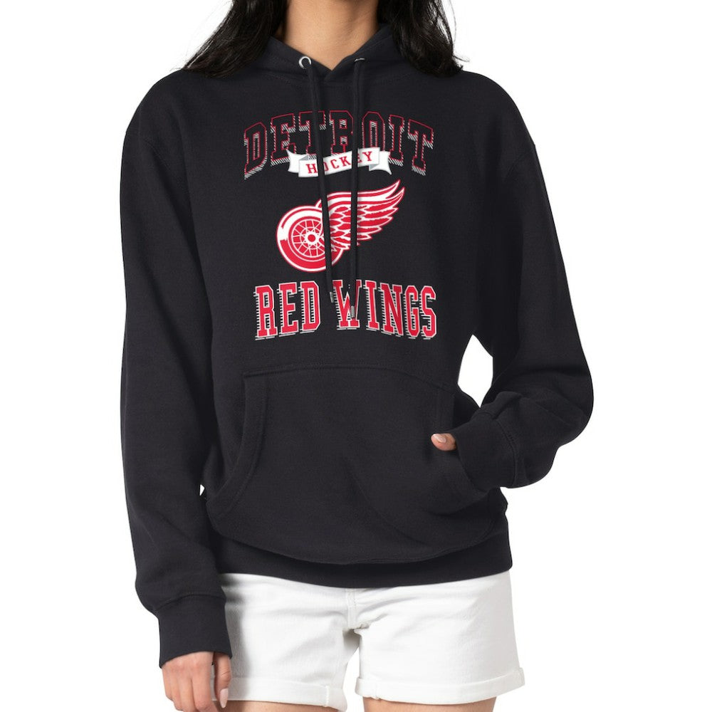 Detroit Red Wings G-III 4Her by Carl Banks Women's Team Logo Tri-Blend Fleece Pullover Hoodie Black
