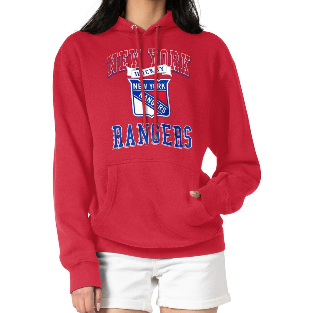 New York Rangers G-III 4Her by Carl Banks Women's Team Logo Tri-Blend Fleece Pullover Hoodie Red