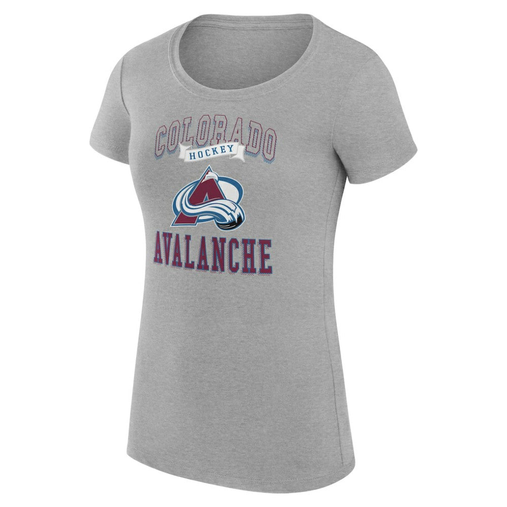 Colorado Avalanche G-III 4Her by Carl Banks Women's Super-Slim Fit Lightweight Team Logo Graphic T-Shirt Heather Gray