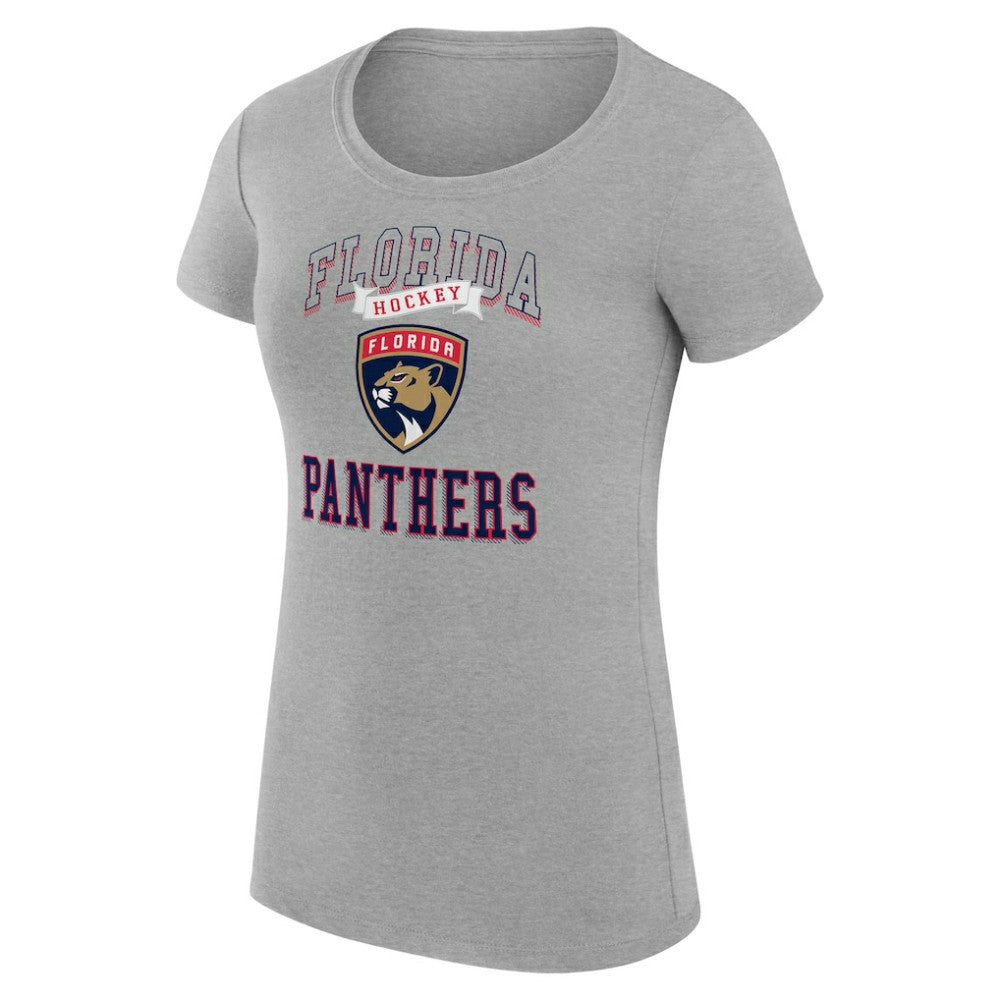 Florida Panthers G-III 4Her by Carl Banks Women's Super-Slim Fit Lightweight Team Logo Graphic T-Shirt Heather Gray
